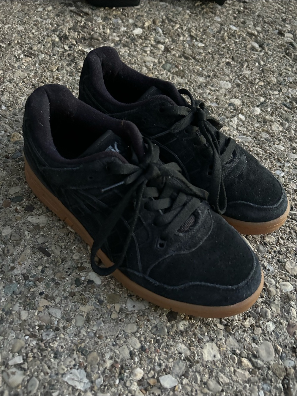 ASICS EX89 Black Suede Men’s Sneakers with Gum Sole Size 7.5